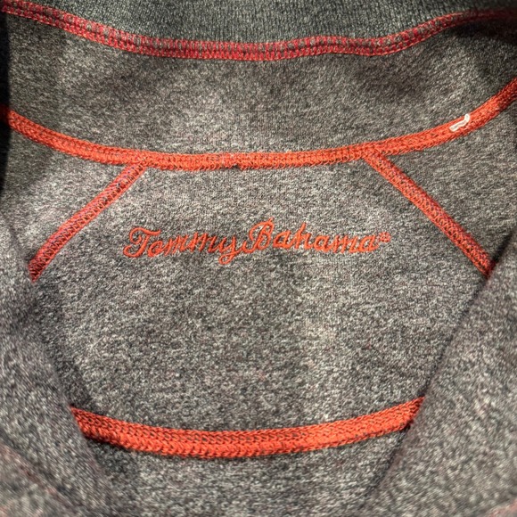 Tommy Bahama Men's Red Half Zip‎ Pullover Textured Long Sleeve Casual Sweater - Picture 5 of 5